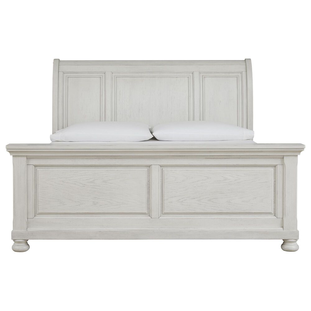Ashley Robbinsdale California King Sleigh Bed in Antique White, , large
