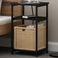 HOMLUX 22.7" 3-Tier End Table in Americano and Black, , large
