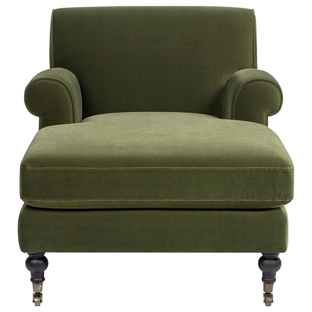 Jennifer Taylor Home Alana Chaise Lounge Chair in Olive Green Velvet, , large