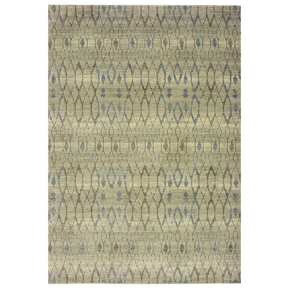 Oriental Weavers Raleigh 1807H 2"3" x 7"6" Ivory and Blue Runner, , large