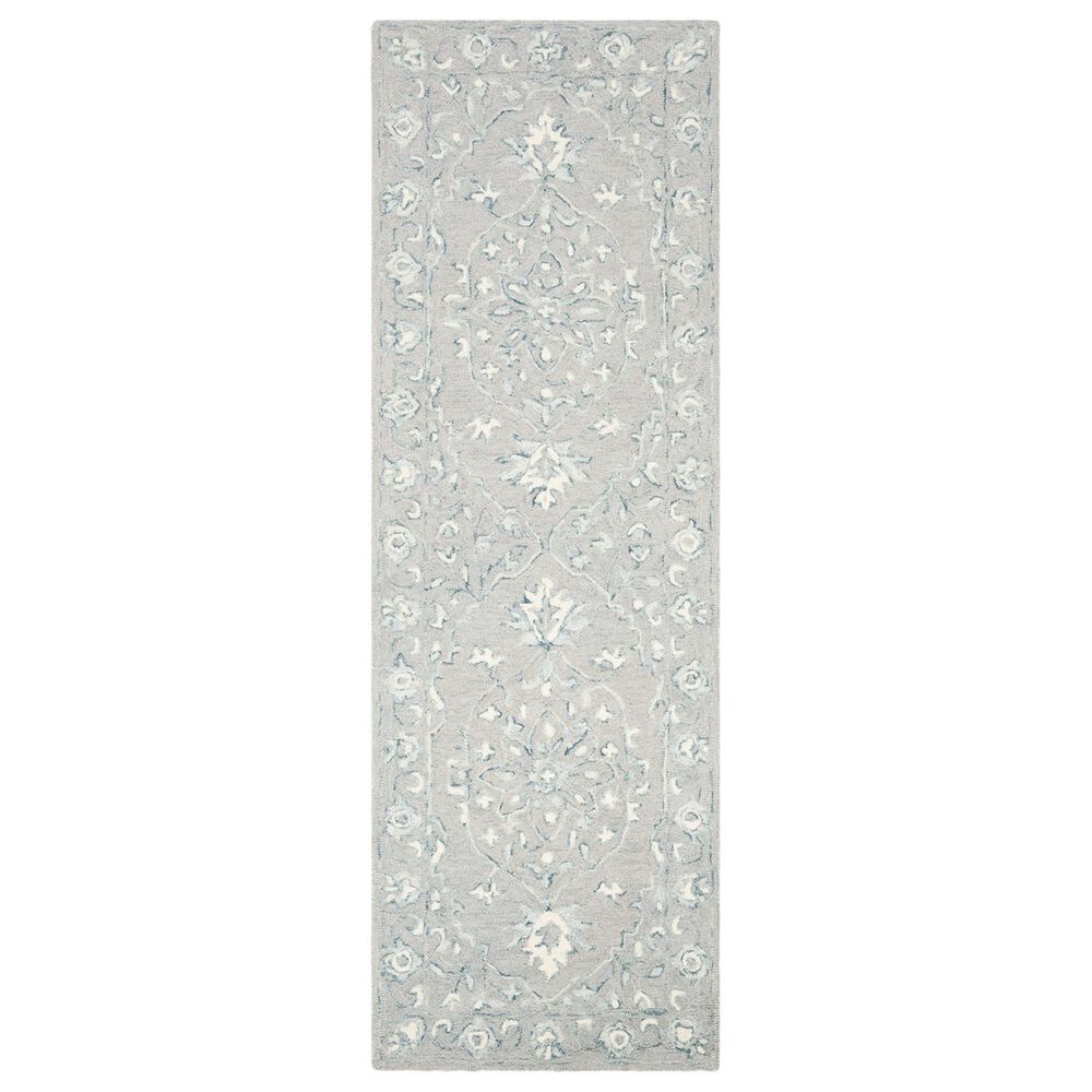 Safavieh Micro-Loop MLP504F 2"3" x 9" Light Grey and Ivory Runner, , large