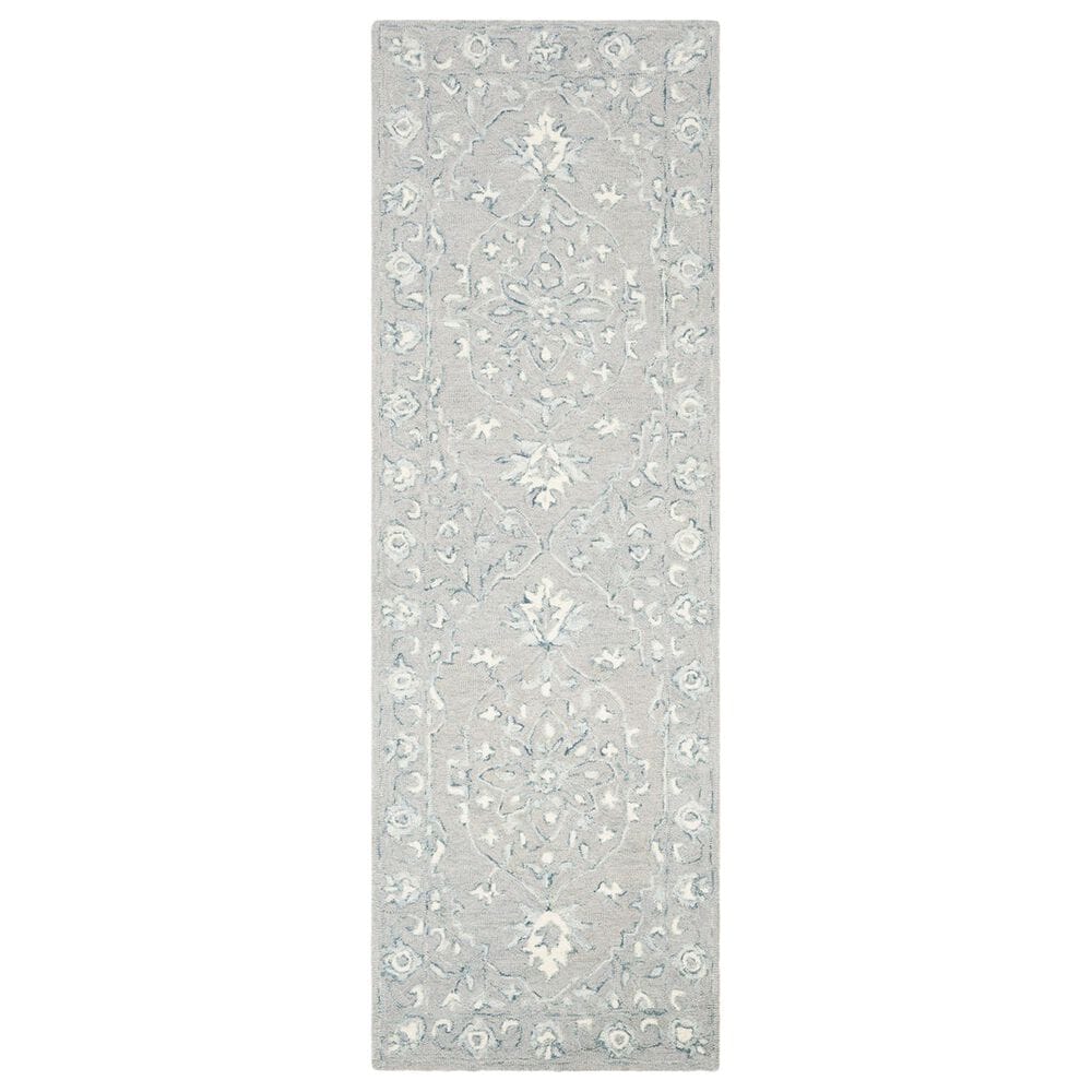 Safavieh Micro-Loop MLP504F 2"3" x 9" Light Grey and Ivory Runner, , large