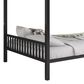 Hearth and Haven Queen over Queen Bunk Bed with Ladder and Storage Shelf in Black, , large