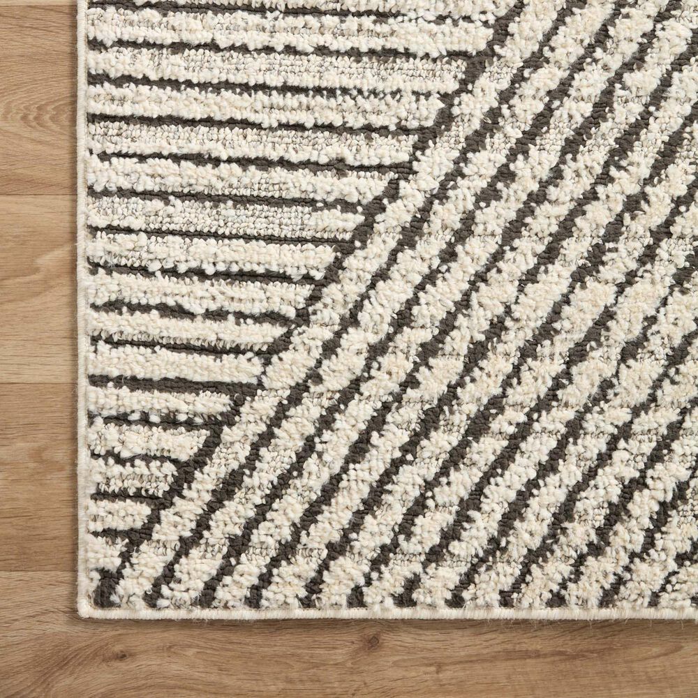 Loloi II Fabian FAB-06 2&#39;7&quot; x 7&#39;6&quot; Charcoal and Ivory Runner, , large