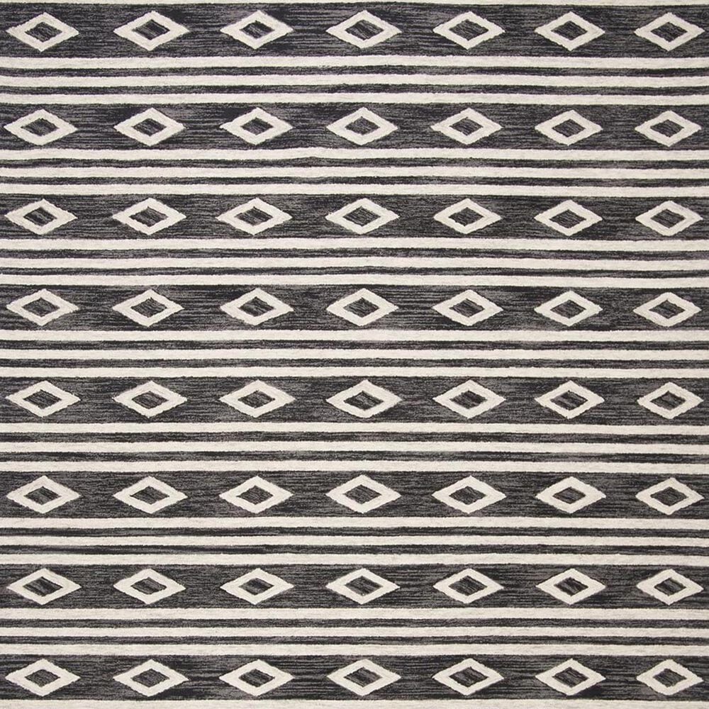 Safavieh Micro-Loop MLP153H 5&#39; Square Charcoal and Ivory Area Rug, , large