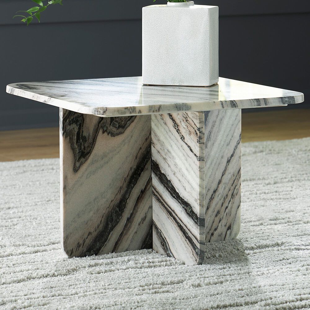 Ashley Baretton 18" Coffee Table in Black, White and Taupe, , large