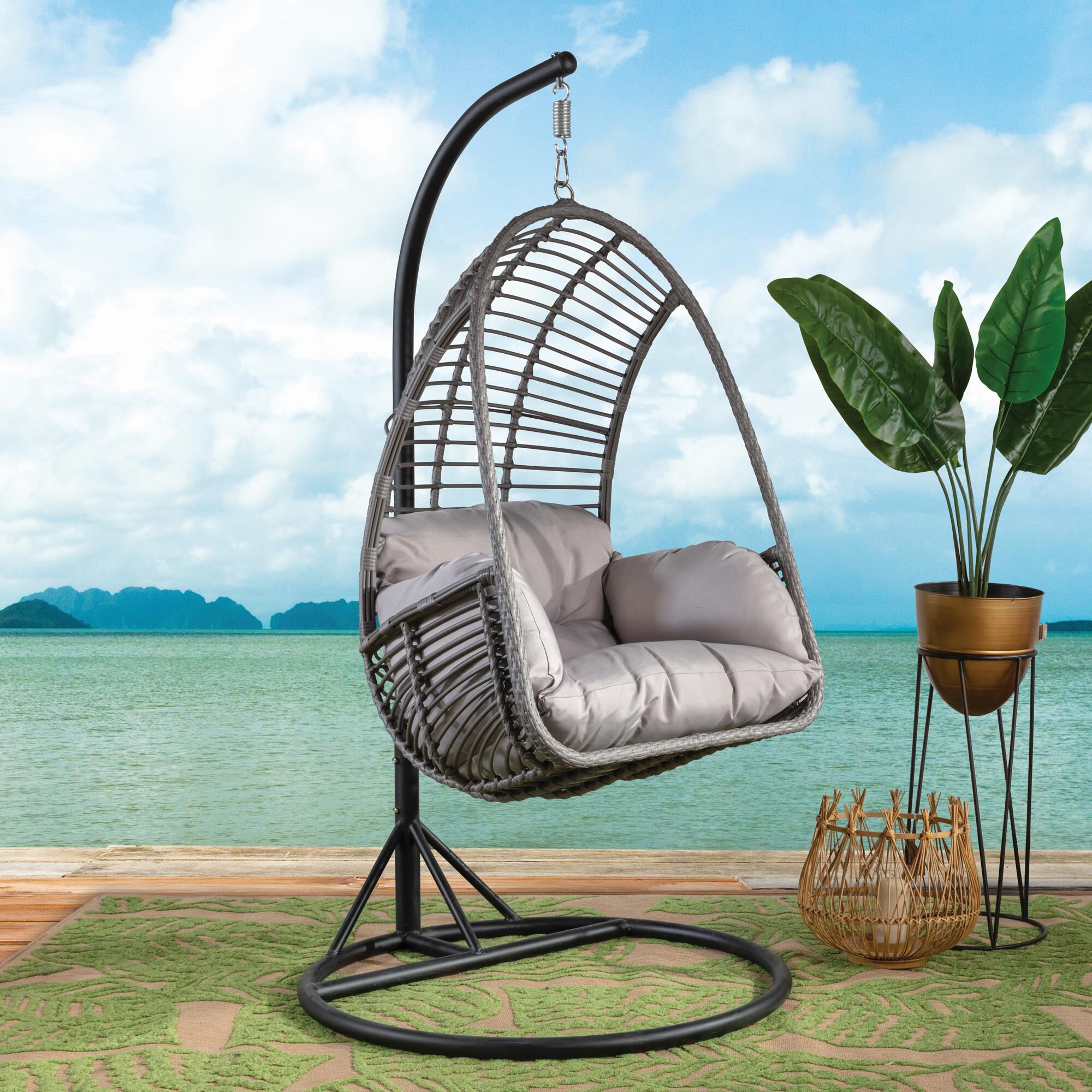 Basket chair 2025 with stand