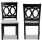 Baxton Studio Lenoir Side Chair with Grey Cushion in Espresso Brown (Set of 2), , large