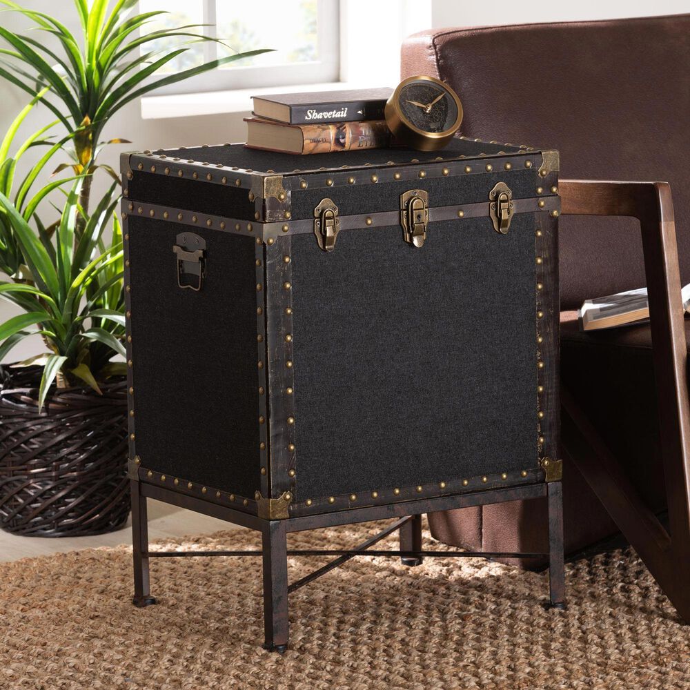 Baxton Studio Laura Lift-Top End Table in Black, , large