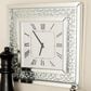Maple and Jade Decorative Wall Clock with Floating Crystals in Silver, , large