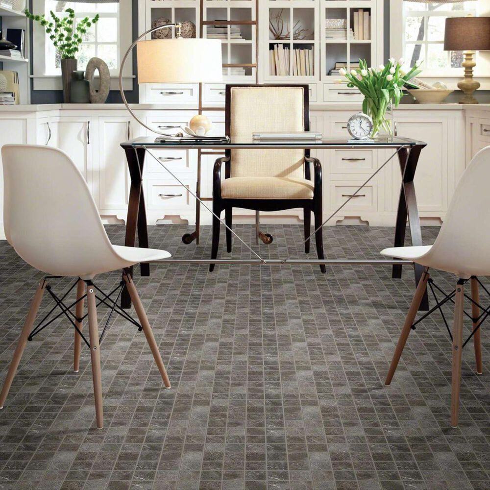 Shaw Oasis Dark Grey 13&quot; x 13&quot; Ceramic Mosaic Tile, , large