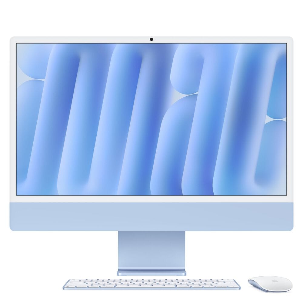 Apple 24-Inch iMac with Retina 4.5K display: Apple M4 Chip with 8-core CPU and 8-core GPU 16GB Unified Memory, 256GB SSD in Blue (Latest Model), , large