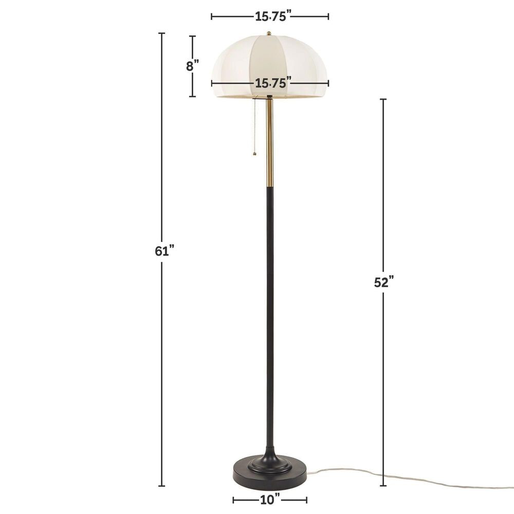 Hampton Park Serin Floor Lamp in Black and Antique Gold, , large