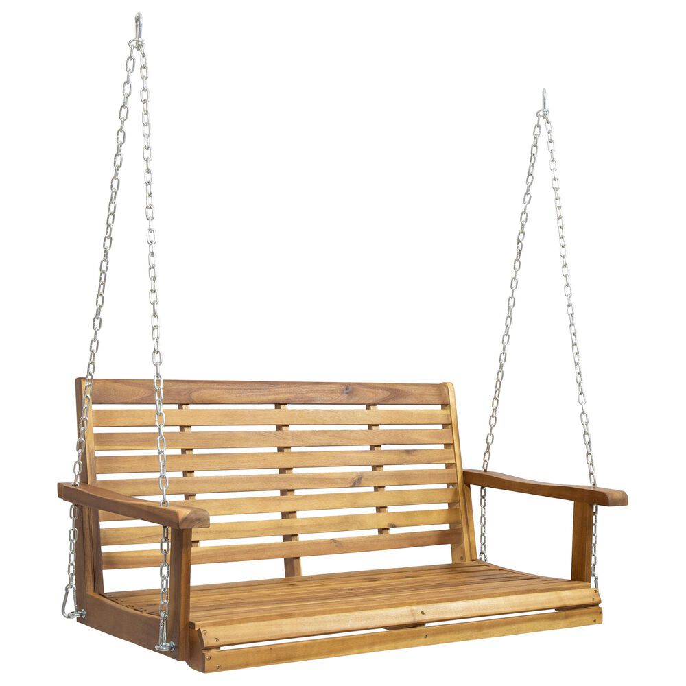 Noble House Tasmania Patio Porch Swing in Teak Brown, , large