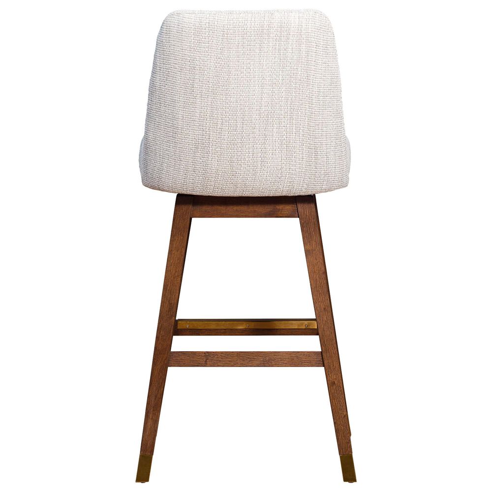 Blue River Amalie Swivel Barstool Stool with Beige Cushion in Brown Oak, , large