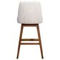 Blue River Amalie Swivel Barstool Stool with Beige Cushion in Brown Oak, , large