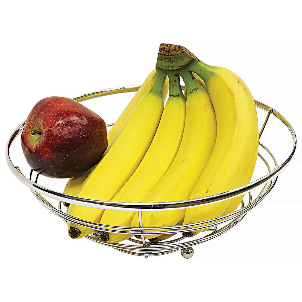 Home Basics Flat Wire Fruit Bowl in Silver, , large