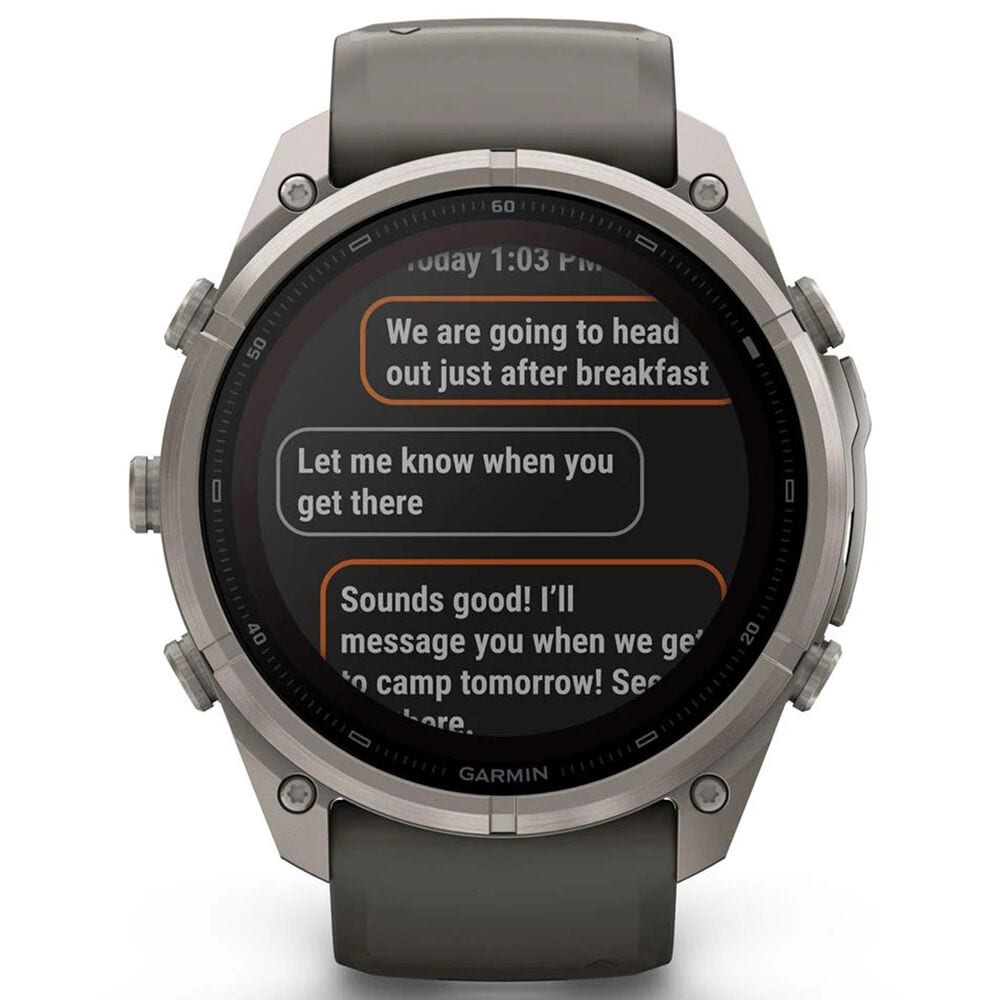 Garmin fenix 9 Pro inReach Solar Smartwatch 51mm Titanium with Pebble Gray and Silver Gray Silicone Band, , large