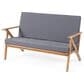 Hearth and Haven Panama 4-Piece Patio Conversation Set with Gray Cushion in Teak, , large