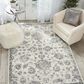 Nourison Fusion FSS15 7"10" x 10"6" Cream and Gray Area Rug, , large