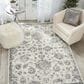 Nourison Fusion FSS15 7"10" x 10"6" Cream and Gray Area Rug, , large