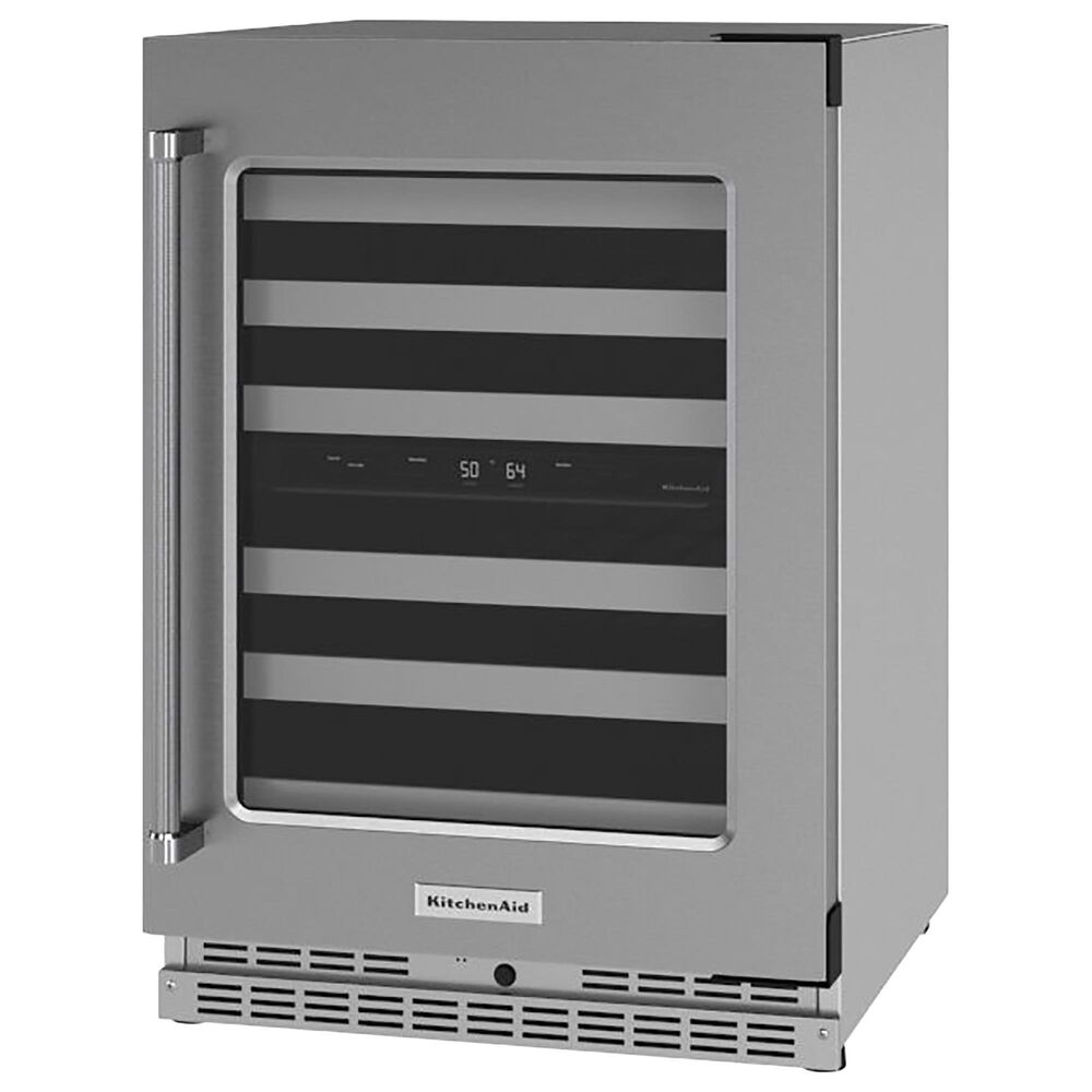 KitchenAid 24&quot; Undercounter Wine Cellar with Right Hinge, Metal-Front Racks in Stainless Steel, , large