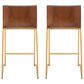 Lumisource Mason 25" Counter Stool with Green Fabric Cushion in Gold and Walnut (Set of 2), , large