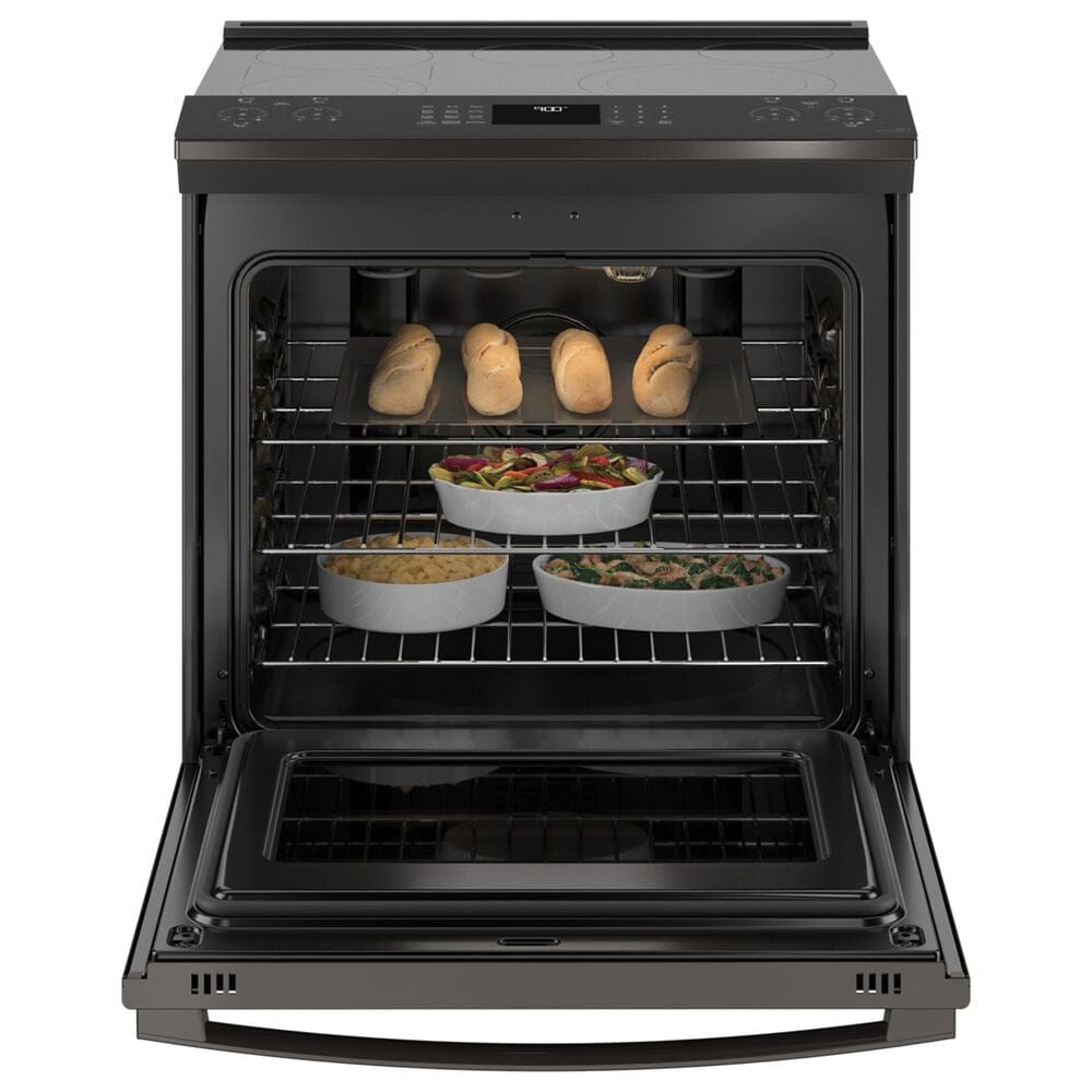 GE Profile 30&quot; Smart Slide-In Electric Rang in Black Stainless Steel, , large