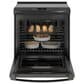 GE Profile 30" Smart Slide-In Electric Rang in Black Stainless Steel, , large