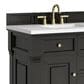 James Martin Vanities Brookfield 36" Single Bathroom Vanity in Black Onyx with 3 cm White Zeus Quartz Top and Rectangular Sink, , large