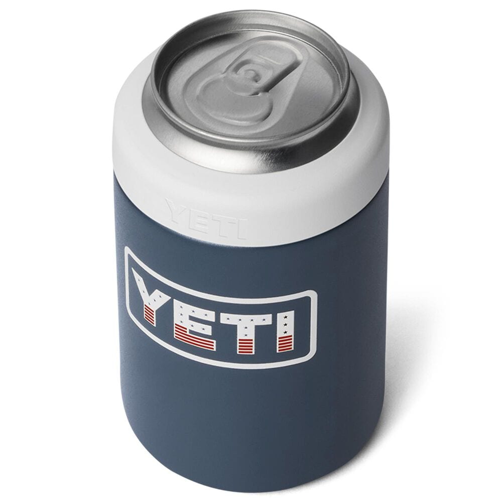 YETI Rambler 12 Oz Colster Can Cooler in Navy, White and Badge, , large
