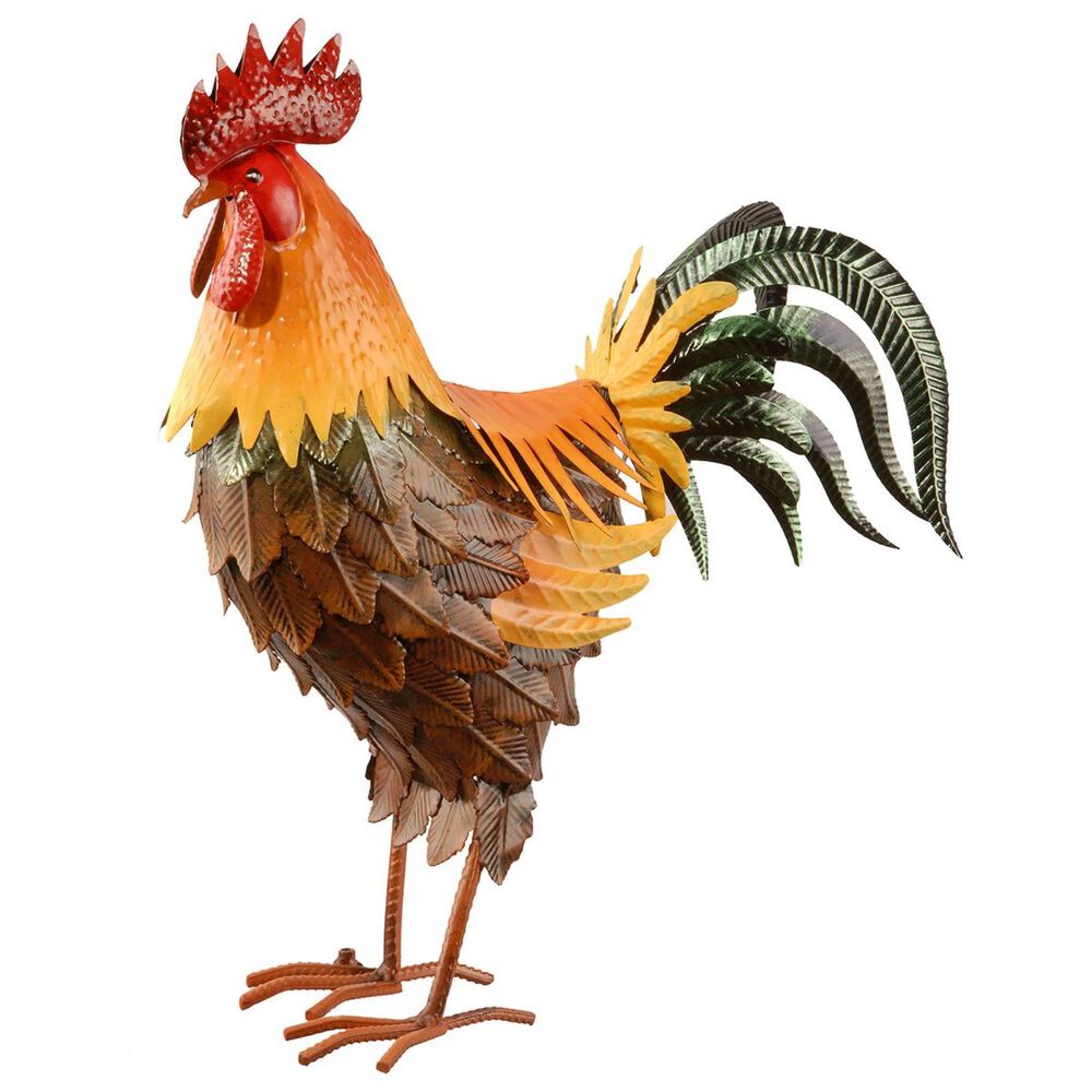 National Tree 18" Metal Rooster Decor, , large