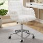 Linon Home Decor Fiona Office Chair with White Cloud Bubble Cushion in Silver, , large
