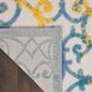 Nourison Aloha 3"6" x 5"6" Ivory and Blue Indoor/Outdoor Area Rug, , large