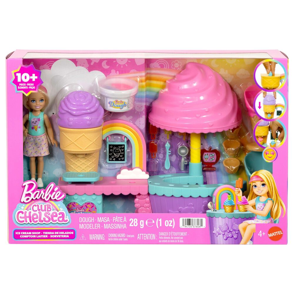 Barbie Chelsea Ice Cream Shop Playset with Accessories, , large
