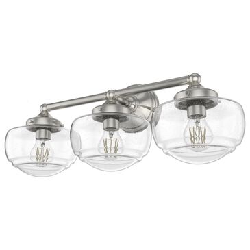 Hunter Saddle Creek 3-Light Vanity with Clear Seeded Shade in Brushed Nickel, , large