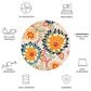 Safavieh Cabana 6"7" Round Ivory and Orange Area Performance Rug, , large