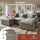 HOMLUX 107.87" Ultra-Comfort Chenille Sectional Sofa in Dark Gray, , large