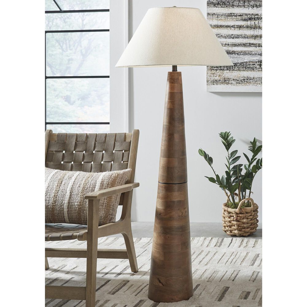 Ashley Danset Floor Lamp in Honey Brown, , large