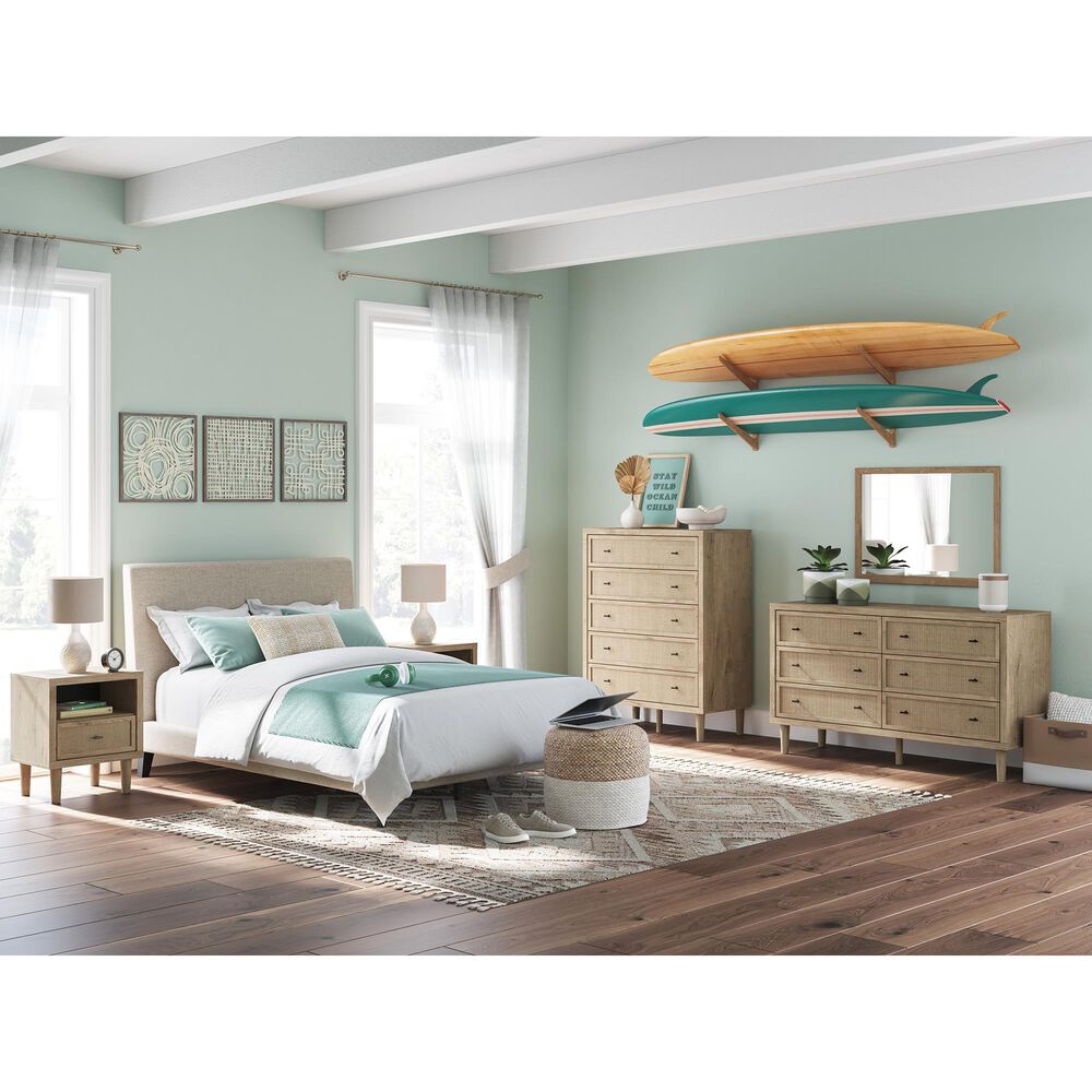 Ashley Cielden Full Upholstered Platform Bed with Roll Slats in Tan, , large