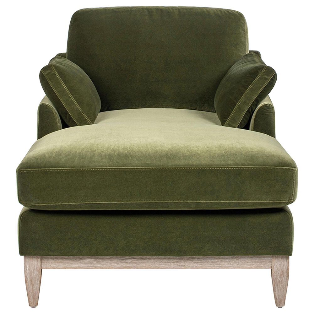 Jennifer Taylor Home Pasadena Chaise Lounge Chair in Olive Green Velvet, , large