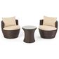 Hearth and Haven Kono 3-Piece Outdoor Chat Set with Dark Brown Glass-Top Hourglass Side Table in Ivory, , large