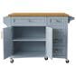 HOMLUX 52"" Kitchen Island with Drop Leaf in Blue Grey, , large