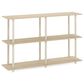 HOMLUX Turn-N-Tube 3-Tier Rectangular Side Display Rack in Bauhaus Oak and Beige, , large