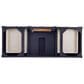 James Martin Vanities Brittany 30" Single Bathroom Vanity in Victory Blue with 3 cm White Zeus Quartz Top and Rectangular Sink, , large