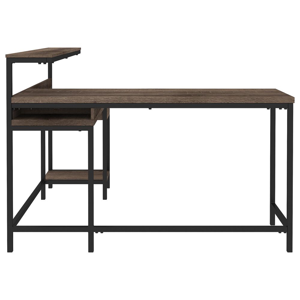 Signature Design by Ashley Arlenbry L-Shaped Desk with Storage in Weathered Oak, , large