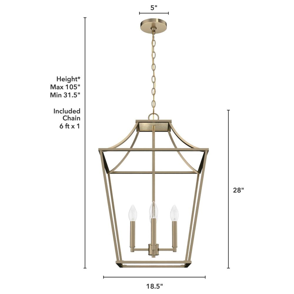 Hunter Laurel Ridge 18&quot; 4-Light Lantern Pendant in Alturas Gold, , large