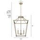 Hunter Laurel Ridge 18" 4-Light Lantern Pendant in Alturas Gold, , large