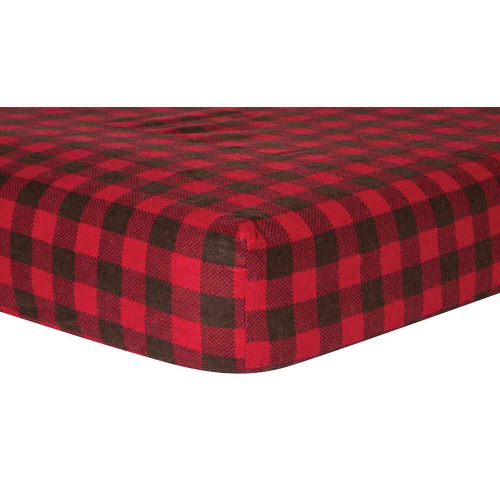 Trend Lab LLC Brown and Red Buffalo Check Deluxe Flannel Fitted Crib Sheet, , large