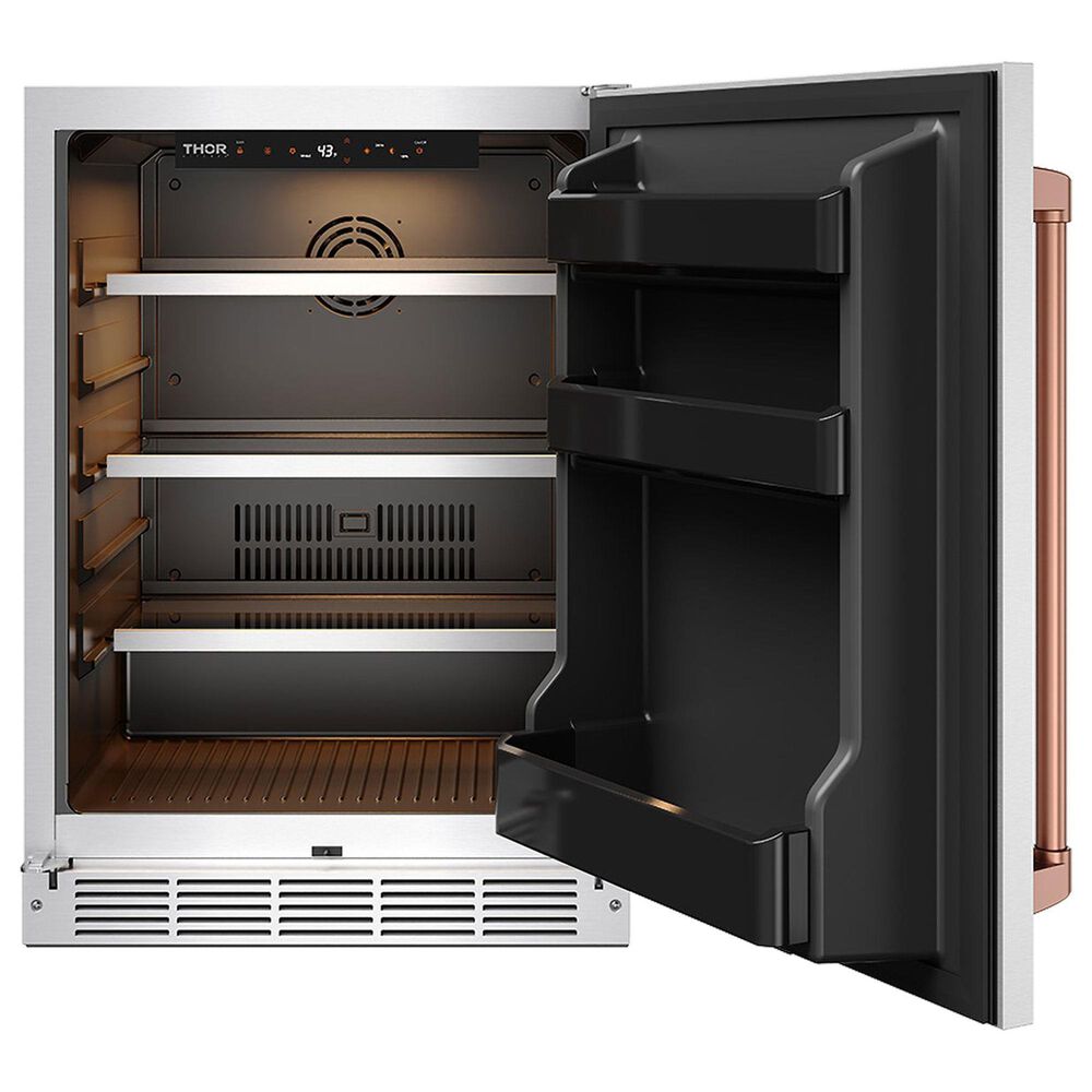 Thor Kitchen Gordon Ramsay 5 Cu. Ft. Outdoor Undercounter Beverage Cooler with Rose Gold Handle Kit in Stainless Steel, , large